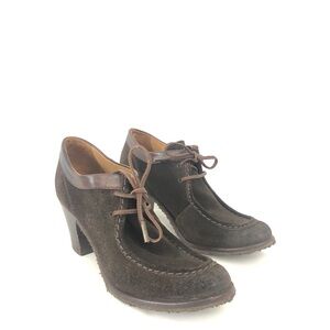 Frye 6 B Brown Suede Leather Oxford Tie Bootie